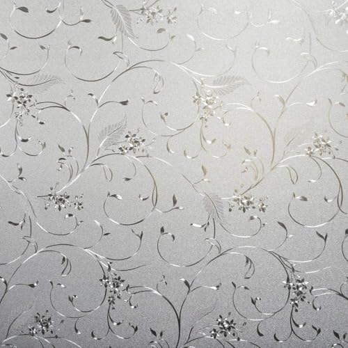 Niviy Static Cling Non-Adhesive Window Film Frosted Glass Film Bathroom Door Glass Decoration Window Film Privacy Covering (17.5"x 236")
