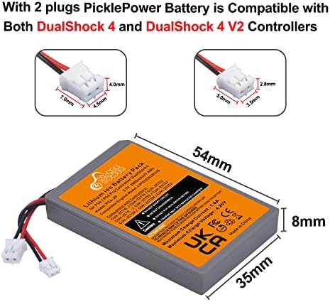 Pickle Power PS4 PS4Pro Battery Replacement for Sony Playstation 4 Dualshock 4 V1 V2 Controller CUH-ZCT2 CUH-ZCT2E CUH-ZCT1E CUH-ZCT1U