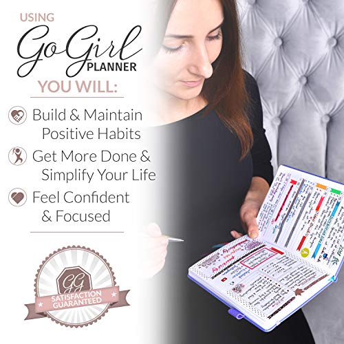 GoGirl Planner and Organizer for Women - Compact Size Weekly Planner, Goals Journal & Agenda to Improve Time Management, Productivity & Live Happier. Undated - Start Anytime, Lasts 1 Year - Turquoise