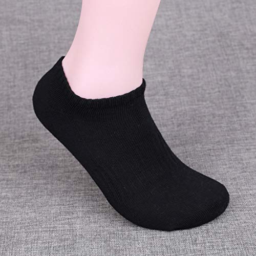 GCBTECH - Calcetines deportivos para hombre, calcetines de cuarzo, suela de rizo, calcetines para barcos, antideslizantes, algodón Negro
 39/44 EU