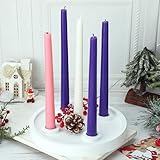 Roshtia Christmas Advent Candle Holder 5 Candlestick Holders 8.3 Inch White Rustic Farmhouse Advent Wreath Candle Holder for Xmas Party Fireplace Mantel Centerpieces Decoration