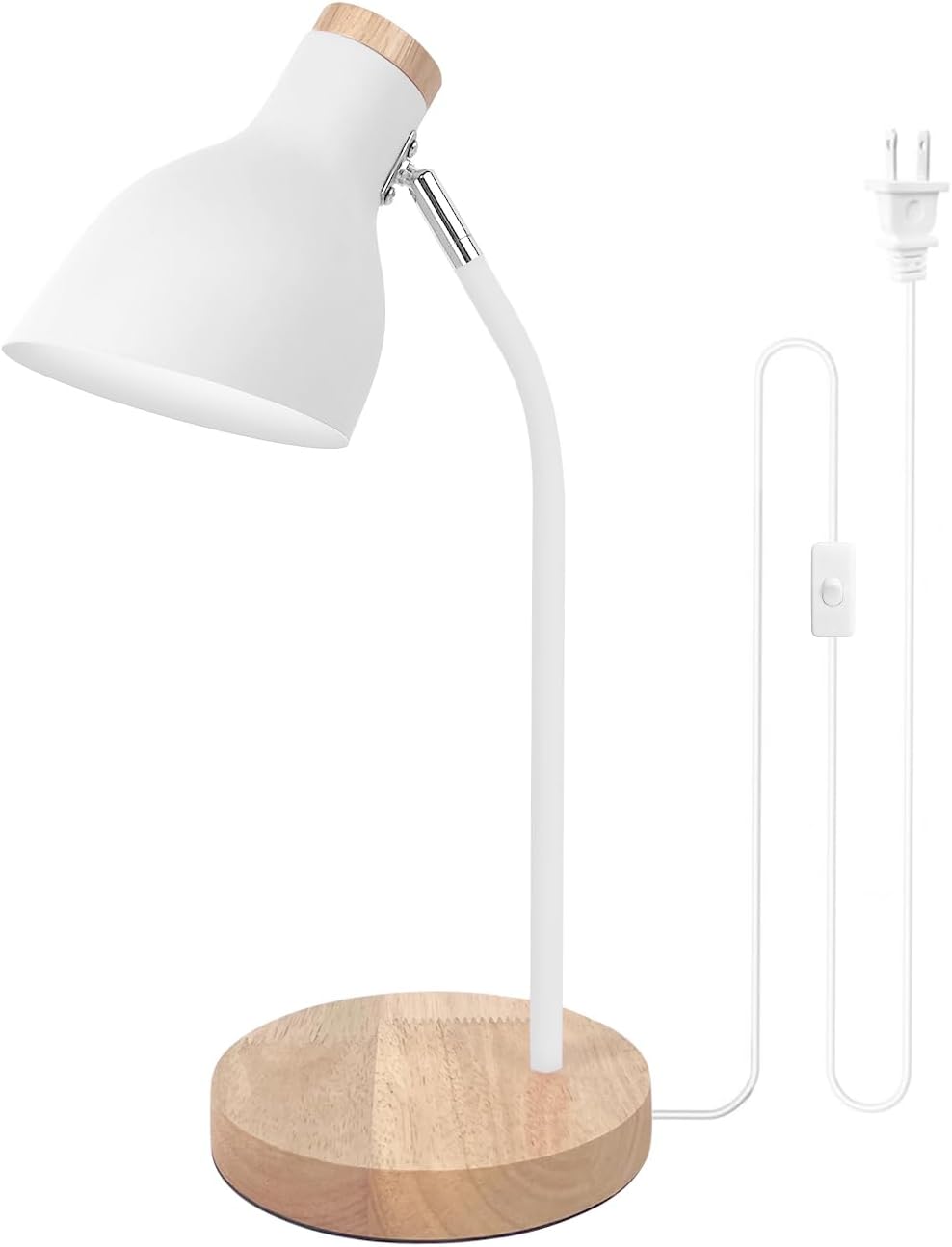 Himmel Desk Lamp, Adjustable Metal Table Lamp, Children's Table Lamp for Bedroom, Living Room, E27 Socket Reading Next to Lamp (White)