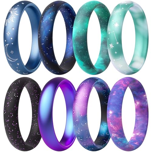 Bagues silicone femme contre les allergies, anneau caoutchouc souple 5,5 mm ThunderFit