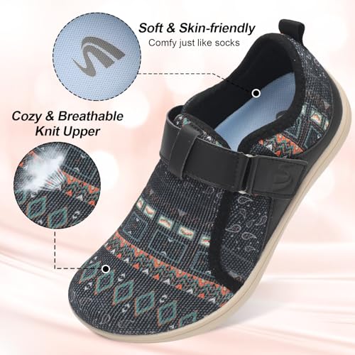 Image of Spesoul Wide Womens Walking Shoes Adjustable Diabetic Shoes Breathable Zero Drop Barefoot Shoe Neuropathy Edema Nursing Shoe Wide Width Sneakers