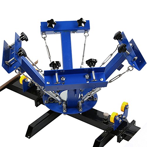 VEVOR Screen Printing Machine 17.7x21.7Inch Screen Printing Press 4 Color 2 Station Silk Screen Printing for T-Shirt DIY Printing Removable Pallet
