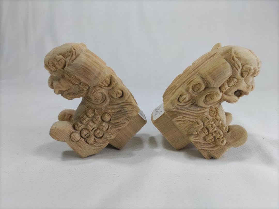 獅子鼻】1.5寸 社寺仏閣、山車、屋台、神殿、だんぢり彫刻 1組（2体
