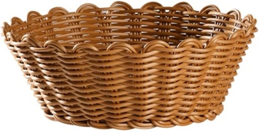 Woven Fruit Plate Bread Basket Desktop Fruit Basket Bread Sck Basket Restaurant Food Basket (Size : 14cm) (18.5cm)