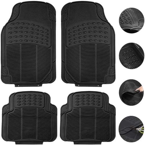 Car Simple Rubber Mats Black 4Pcs for Ford Figo Old(2010-2015)