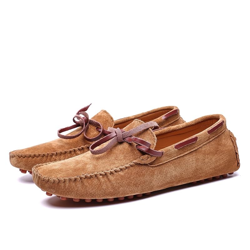 Mens Loafers Suede Vamp Driving Loafers Boatshoes Stitching Details Lightweight Comfortable Flat Heel Resistant Wedding Casual Slip On3