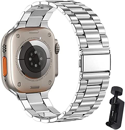 Bracelet maillons intégrés Apple Watch acier boucle moderne 45mm - 4