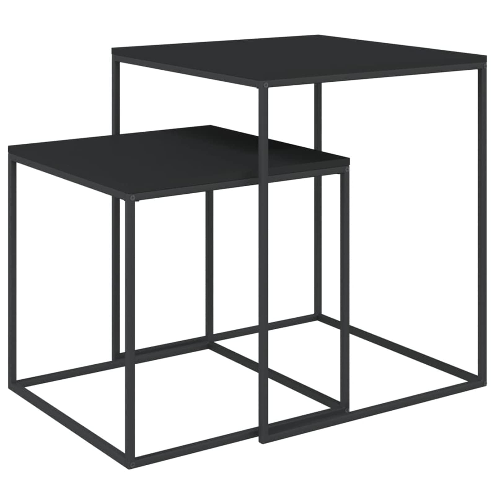 Homgoday Set di 2 tavolini da caffè in legno e metallo, tavolino da tè per soggiorno, sala d'accoglienza degli ospiti, camera da letto e ufficio, 1618