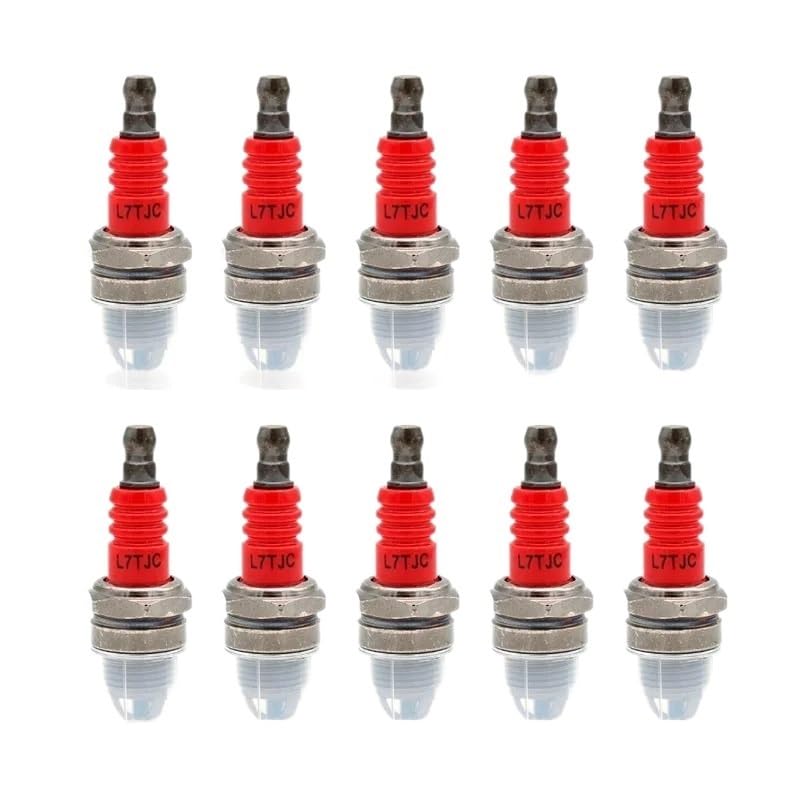 Lot de 10 bougies d'allumage L7TJC for tronçonneuses et débroussailleuses à essence