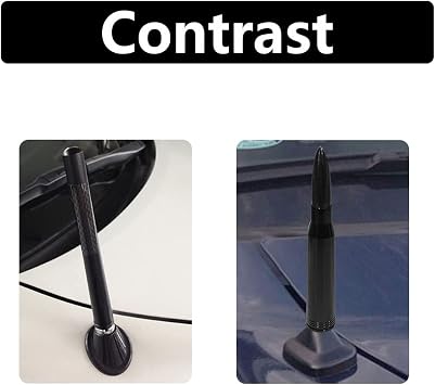 Ziciner Car Bullet Antenna, Vehicle Replacement Short Antenna Mast, Heavy Dust Aluminum Auto Decoration Antenna Toppers with Converter, Universal Car Exterior Decor Accessories (Black)