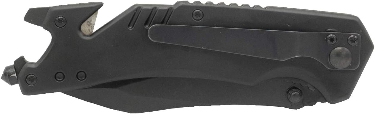 Smith & Wesson M&P 8.5in High Carbon S.S. Spring Assisted Folding Knife with 3.5in Serrated Drop Point Blade and Rubber Handle for Outdoor Survival and EDC