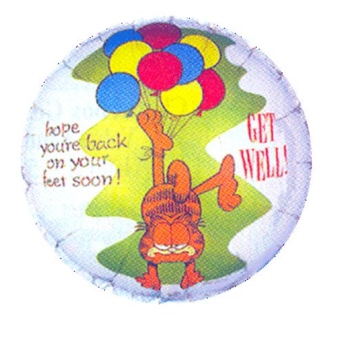 CTI Industries Garfield Get Well Foil Flat Balloon, 18"