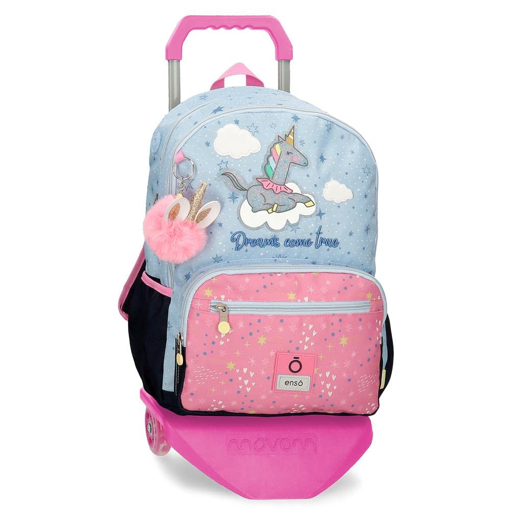 Enso Dreams come true Mochila Escolar Doble Compartimento con Carro Multicolor 32x44x17 cms Poliéster