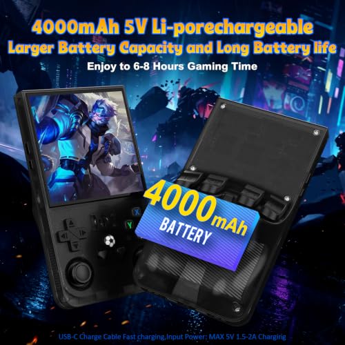 Image of RX36 Retro Handheld Game Console with 4.0-in HD IPS Screen,Classic Video Games,Linux-Powered with 128GB Classic Video Games,4000mAh Rechargeable Battery-Ivory White
