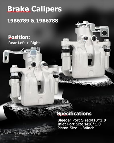 Image of cciyu Rear Left & Right Brake Calipers Assembly w /Bracket 19B6789 19B6788 For Hyundai For Elantra GT /For Veloster,For Kia For Forte /For Forte Koup /For Forte5