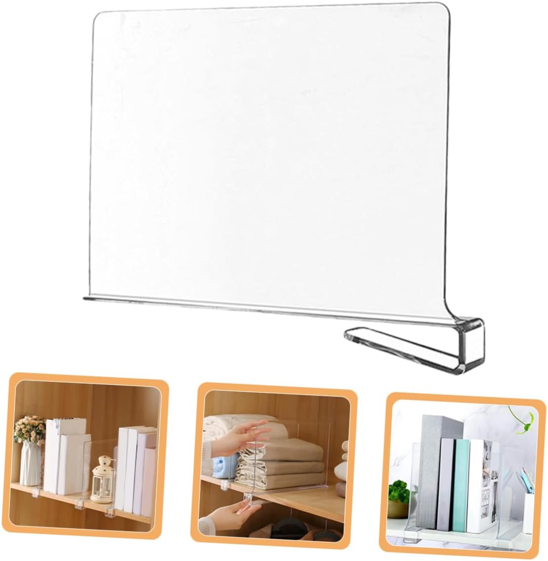 Alipis 6pcs Clear Shelf Dividers for Closet Organizers for Wood Shelves for Clothes Purses Kitchen Office and Bedroom Storage