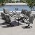 Grand patio 7-Piece Patio Dining Set for 6, E-Coated Outdoor Dining Set Swivel Patio Dining Chairs with Olefin Cushions & 1 Black Rectangular Faux Woodgrain Dining Table with 1.5”Market Umbrella Hole