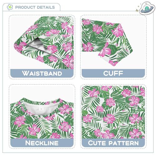 JUNZAN Tropical Leaves Flowers Kids Girls Hoodie Sweatshirt Fleece Hoodie for Boys Party 4T3