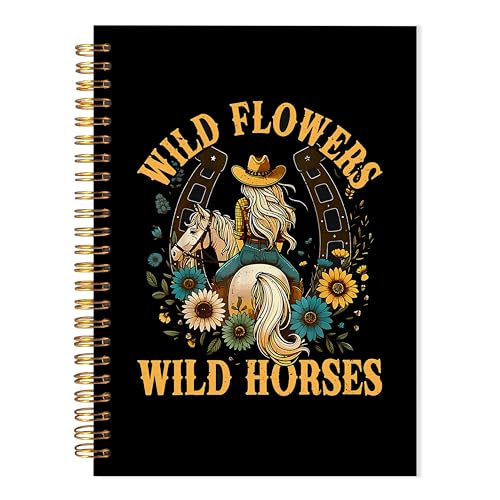 Carnet à spirales Western floral de 14x21 cm pour noter vos pensées de campagne au quotidien
