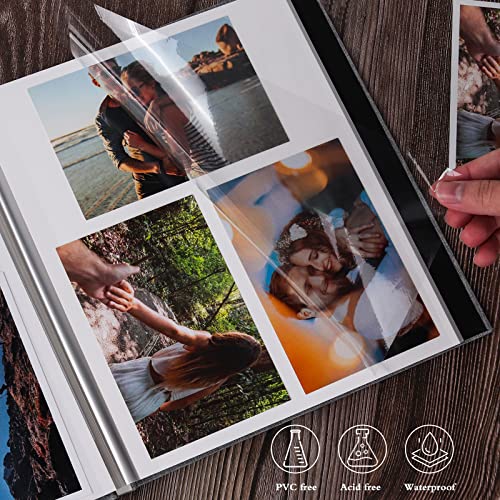 Recutms Photo Album Self Adhesive 3X5 4X6 5X7 8"X10" Pictures Large Magnetic Scrapbook Album 40 Pages Linen Cover Diy Scrap Book Albums With A Metallic Pen（White） #TOP4