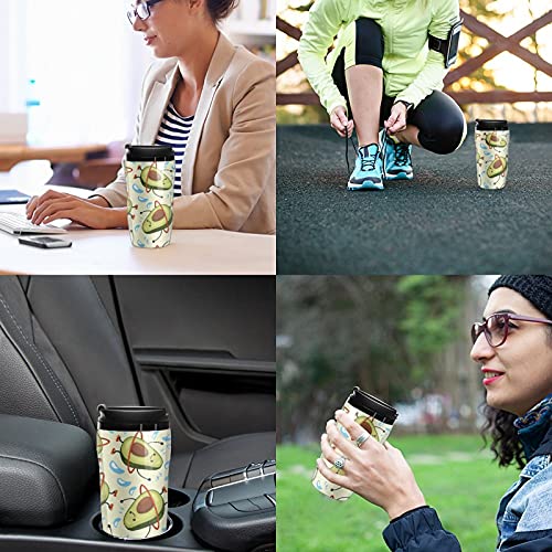 Taza de café de plástico con tapa aislada de doble pared con diseño de aros Hula - Imagen 6