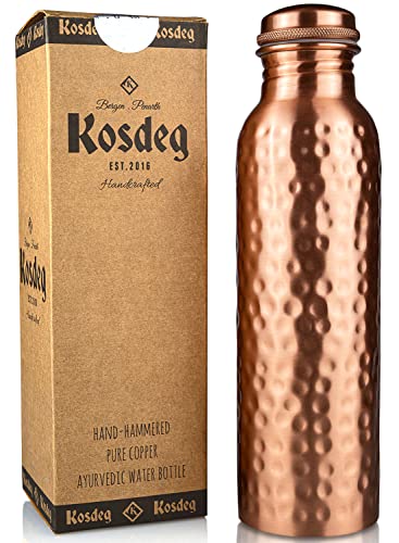 Comparison: Best Copper Water Bottle For Health 11 Copper Water Bottle - 34 Oz Extra Large - A Hammered Ayurvedic Pure Copper Vessel For Drinking - Drink More Water, Lower Your Sugar Intake And Enjoy The Health Benefits Immediately