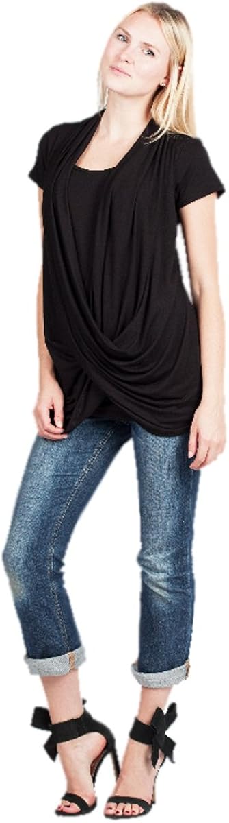 Savi Mom Maternity Nursingwear Criss Cross Top with Cami USA Made Pumping Breastfeeding Shirt. Ultra Soft! at  Women’s Clothing store