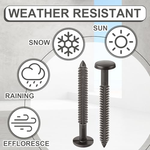 Image of Blulu 18 Pcs 3 Inch Vinyl Shutter Fastener Window Panel Peg Lok Pin Pegs Screws Shutter Spikes Anchor (Musket Brown)