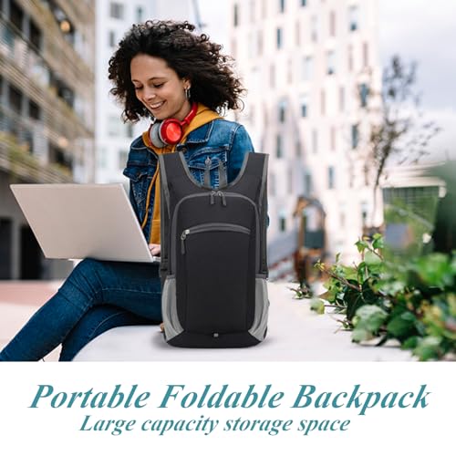 Mochila de viaje plegable con correas ajustables y diseño ultraligero compacto 3