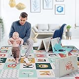 MEM Baby Play Mat 71" x 59", Foldable Baby Play Mats for Floor, Reversible Waterproof Foam Playmat f
