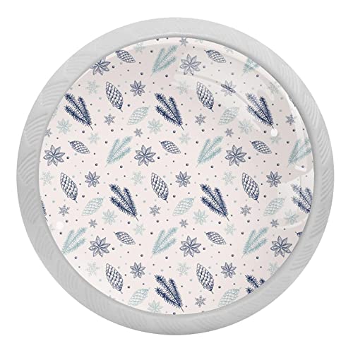 Boutons de tiroir branche de pin d'hiver bouton meuble verre fluorescent blanc