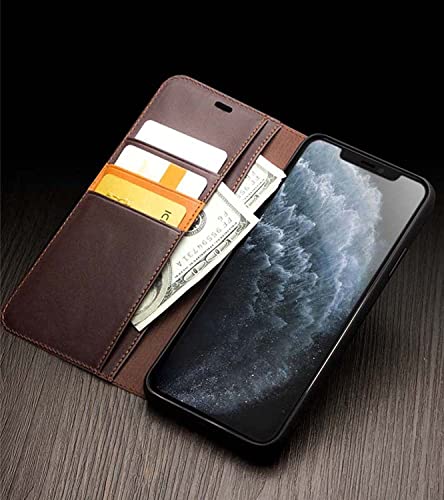 Étui iPhone 14 Pro anti-rayures portefeuille cuir noir 6.1 pouces