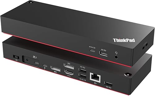 Miniatura 8 de ThinkPad 40B00135 Thunderbolt 4 - Estación de acoplamiento universal para portátiles Lenovo, 4 pantallas externas, carga de energía de hasta 100 W +