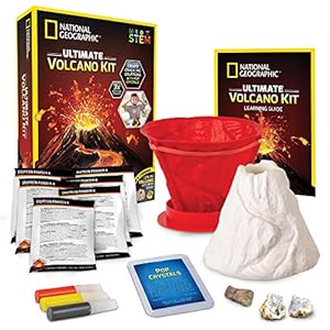 NATIONAL GEOGRAPHIC Ultimate Volcano Kit – Erupting Volcano Science Kit for Kids, 3X More Eruptions, Pop Crystals Create…