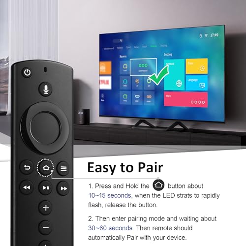Image of TVs Remote Replacement Fit for All Fire-Stick Series, for TVs Cube (1st & 2nd Gen), 3rd Gen Smart TV with Voice Function, TVs Stick 4K / Stick Lite /Stick (2nd Gen),Not for Roku TV