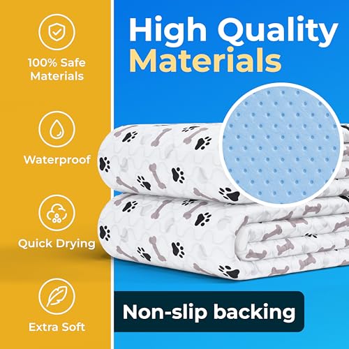Image of GREEN LIFESTYLE Washable Pee Pads for Dogs - Waterproof Reusable Puppy Pads with Anti-Slip Backing, Pet Training Pad for Puppy Playpen, Crate, Whelping Box, Potty Training (4, 34x36)
