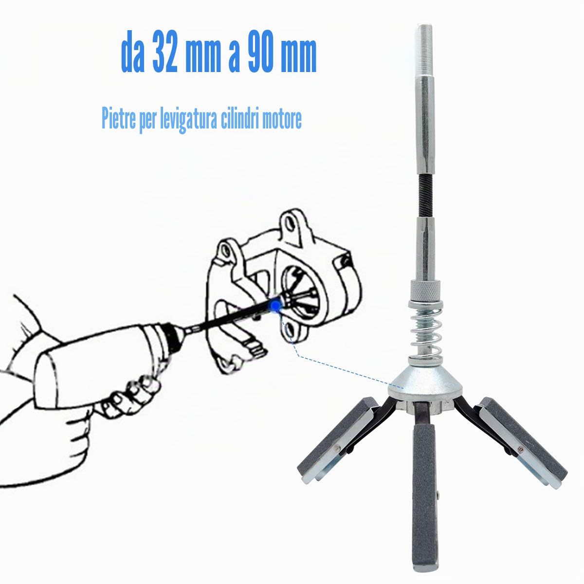 Cilindro Regolabile Affilatura Degasatore, 2"Pietra Cilindro Motore Auto Rettifica Albero Freno Albero 32mm-90mm 220 Grana