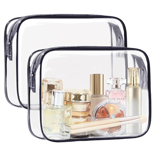 COSHAYSOO 2Pcs Clear TSA Toiletry Bags Quart Size