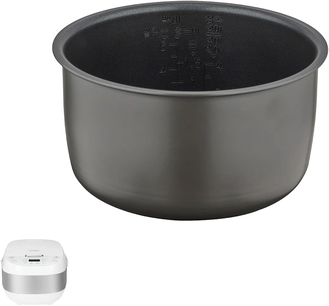 Close-up of CUCKOO Replacement Inner Pot with measurement markings