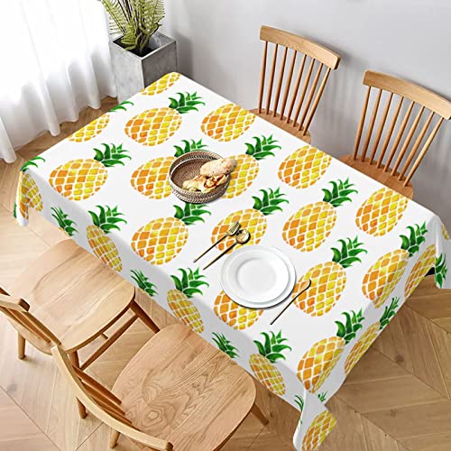 Pineapple Tablecloth Table Cover Washable Tabletop For Kitchen Dinning Decoration Rectangle 60X90Inch #TOP4
