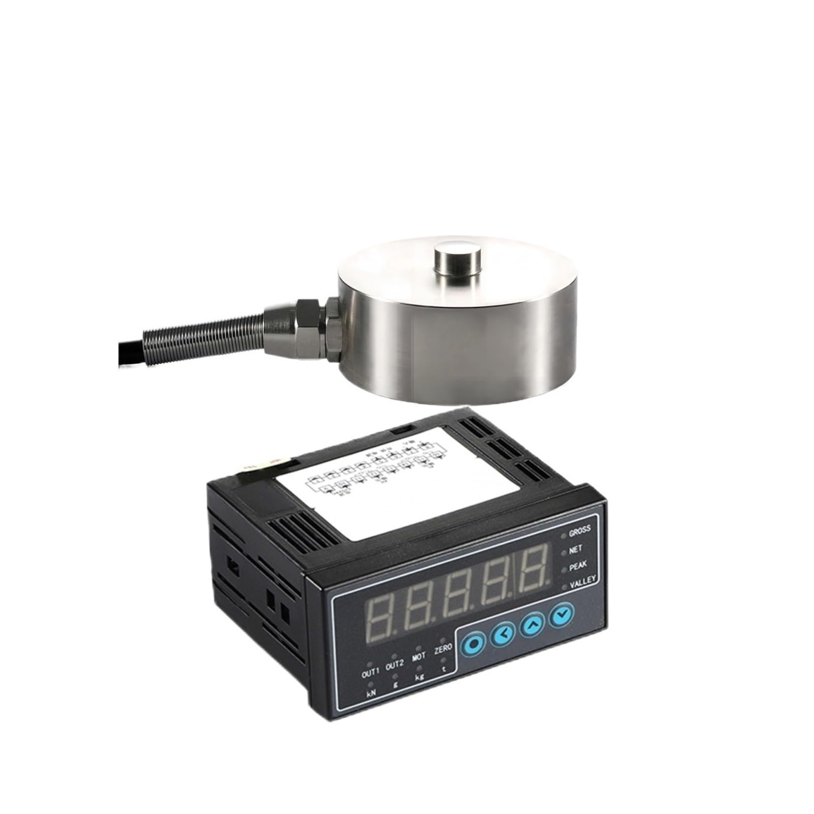JJHQOKYNA Load Cell Sensor with Indicator Display Test Force Weight Pressure Supply AC100-240V Maximum Range 0-5000KG/11000LB/49KN(0-30KG Indicator)