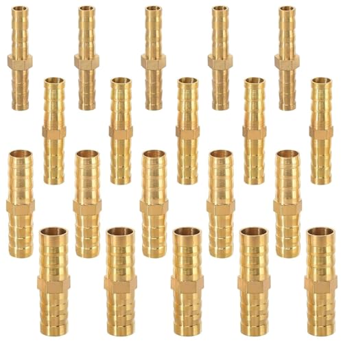 20 Pièces Raccord Durite Essence,Raccord De Tuyau De Carburant,Barbe En Laiton,Pour Les Tubes De Trachée(6mm/8mm/10mm/12mm)