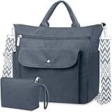 BTNEEU Cord Tasche Damen Shopper Tasche Groß Corduroy Tote Bag Strandtasche mit Reißverschluss Laptoptasche Uni Tasches Wickeltasche Handtasche Cord Umhängetasche Damen für Schule Arbeit Reise (Grau)