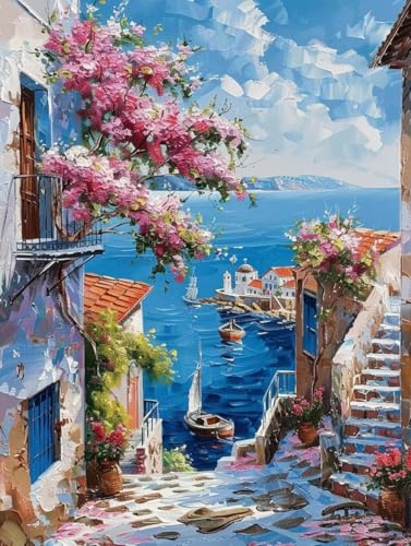 Broderie diamant adulte bateaux à voile kit DIY idéal cadeau art mural 80x110cm