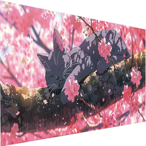 Pintar por Numeros Adultos Niño Flor, Cuadros para Pintar por Numeros, DIY Pintar Por Numeros Gato, Kit de Pintura al óleo de Lienzo DIY para con Pinceles, Pigmento Acrílico 100x200cm con Marco 5-Z