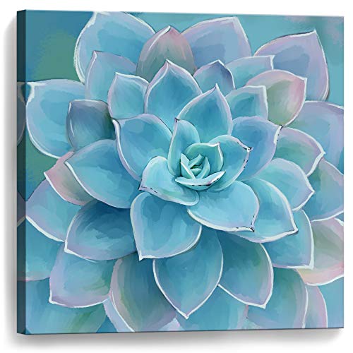 Wall Decor for Bedroom Canvas Artwork Blue-Green Succulents Prints Pictures