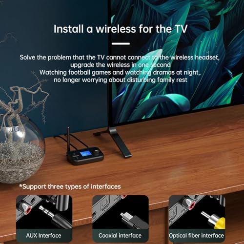 Image of MICROWARE Bluetooth Receiver and Transmitter, Bluetooth 5.4, Support 2 Headsets Simultaneously, 3.5mm AUX, Optical, Coaxial, TF Card Plug-Play, for TV /PC /Home Stereo /Headset /Speaker /Mp3 /Mp4